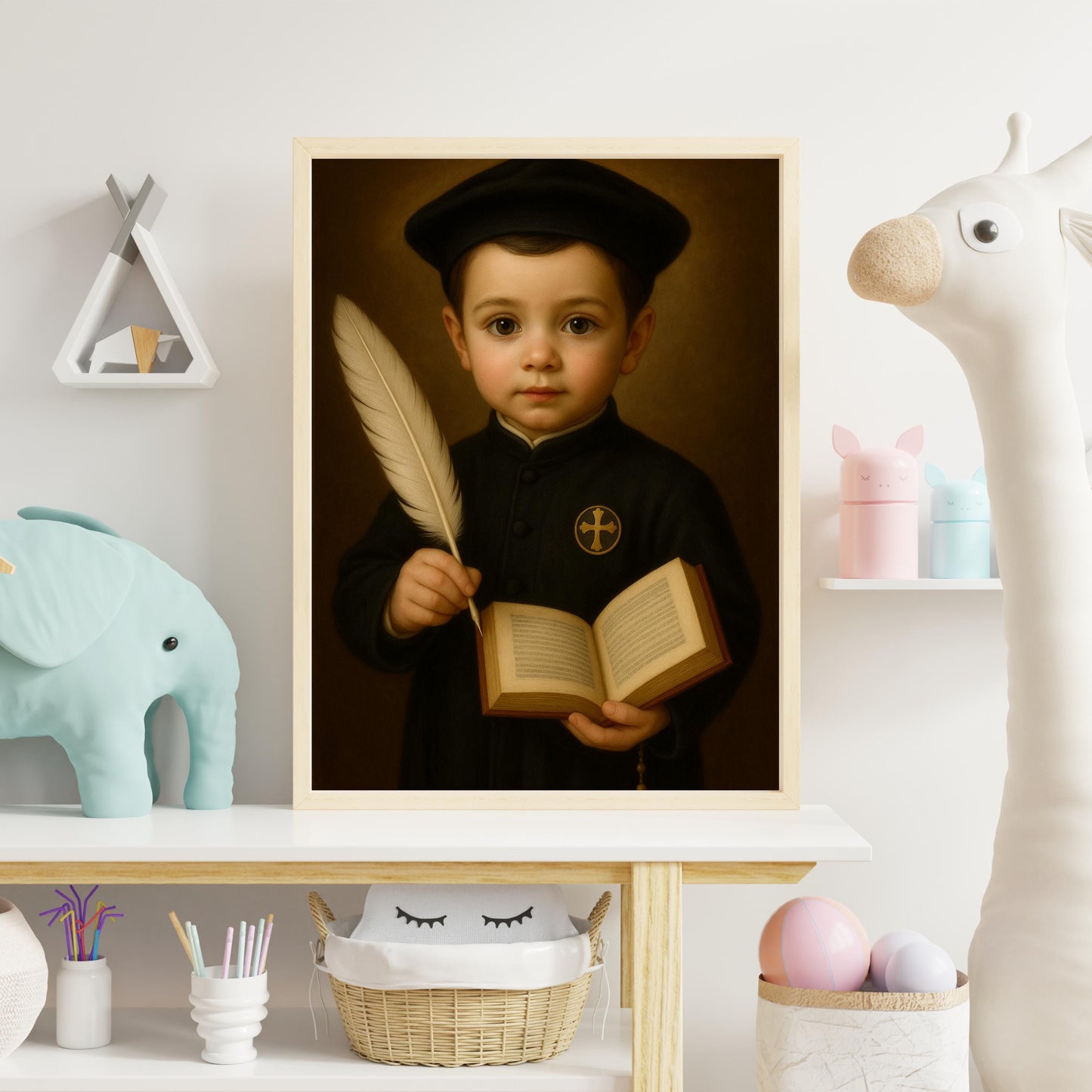 Saint Ignatius Art Print: Baby Saint Ignatius of Loyola Catholic Nursery Decor, Baptism, Baby Shower Faith Gift ⬇️ Digital Download