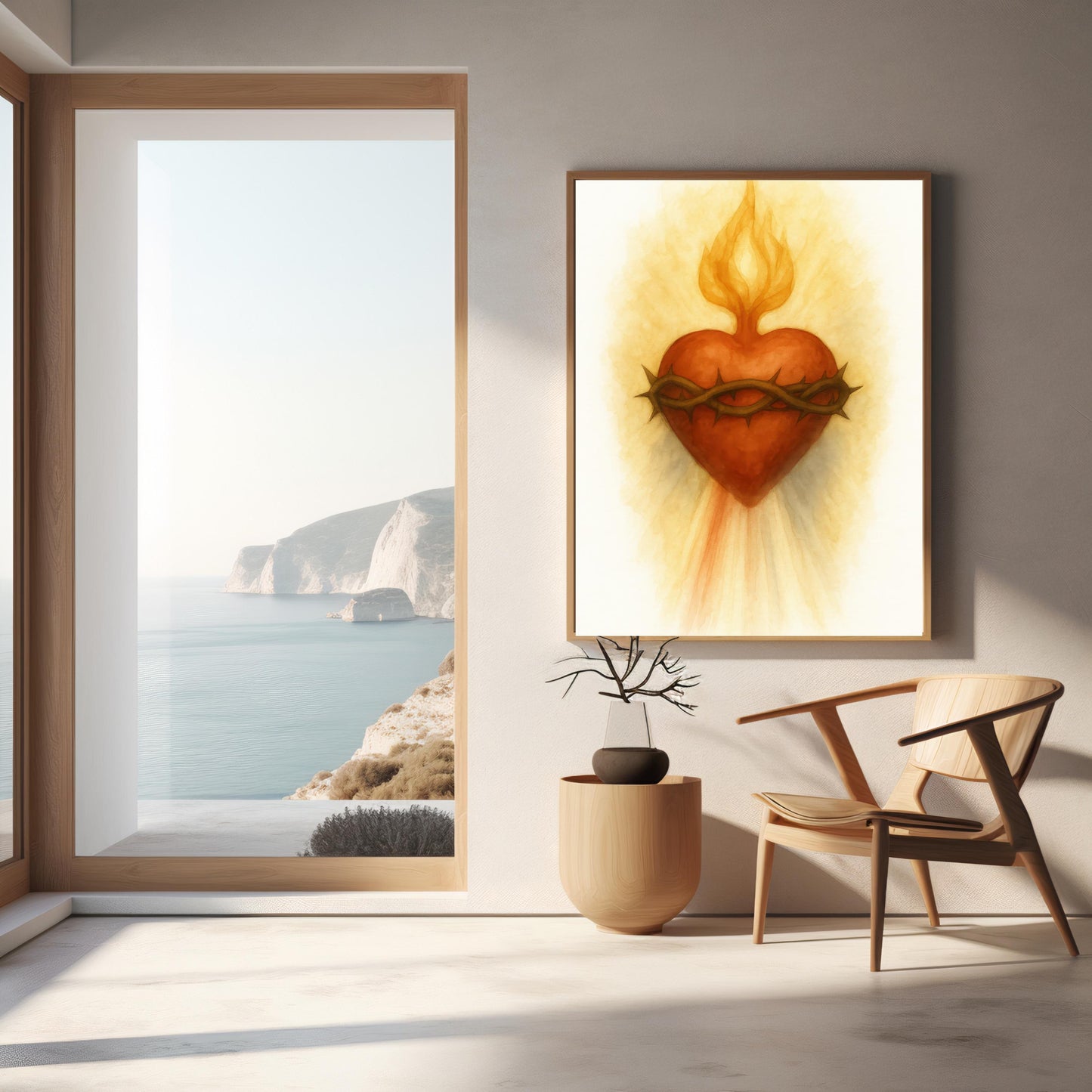 Sacred Heart of Jesus Watercolor Print: Catholic Christian Wall Art Home Decor ⬇️ Digital Download