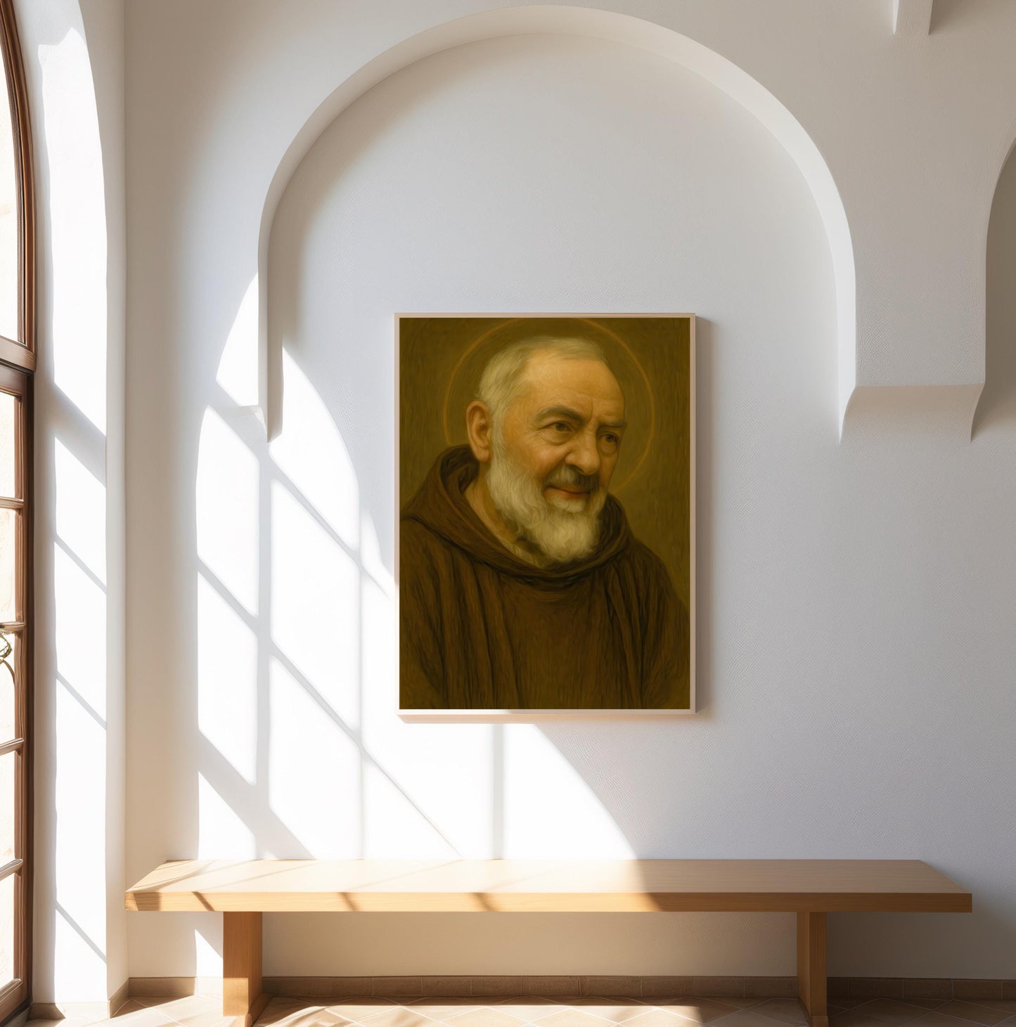 Saint Padre Pio Satin Poster: Catholic Home Decor, Capuchin Friar Portrait, Christian Wall Art