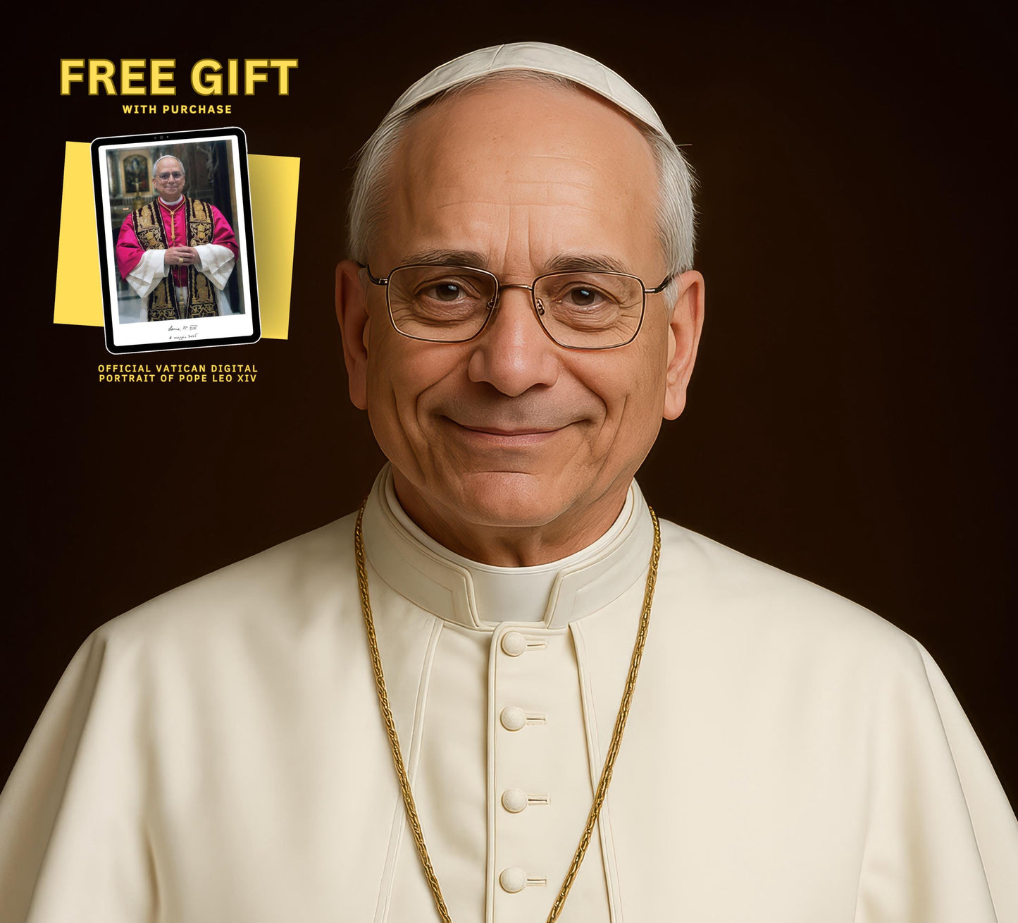 Pope Leo Digital Portrait: Catholic Christian Wall Art Print, Home Decor Faith Gift, Spiritual Portrait ⬇️ Digital Download