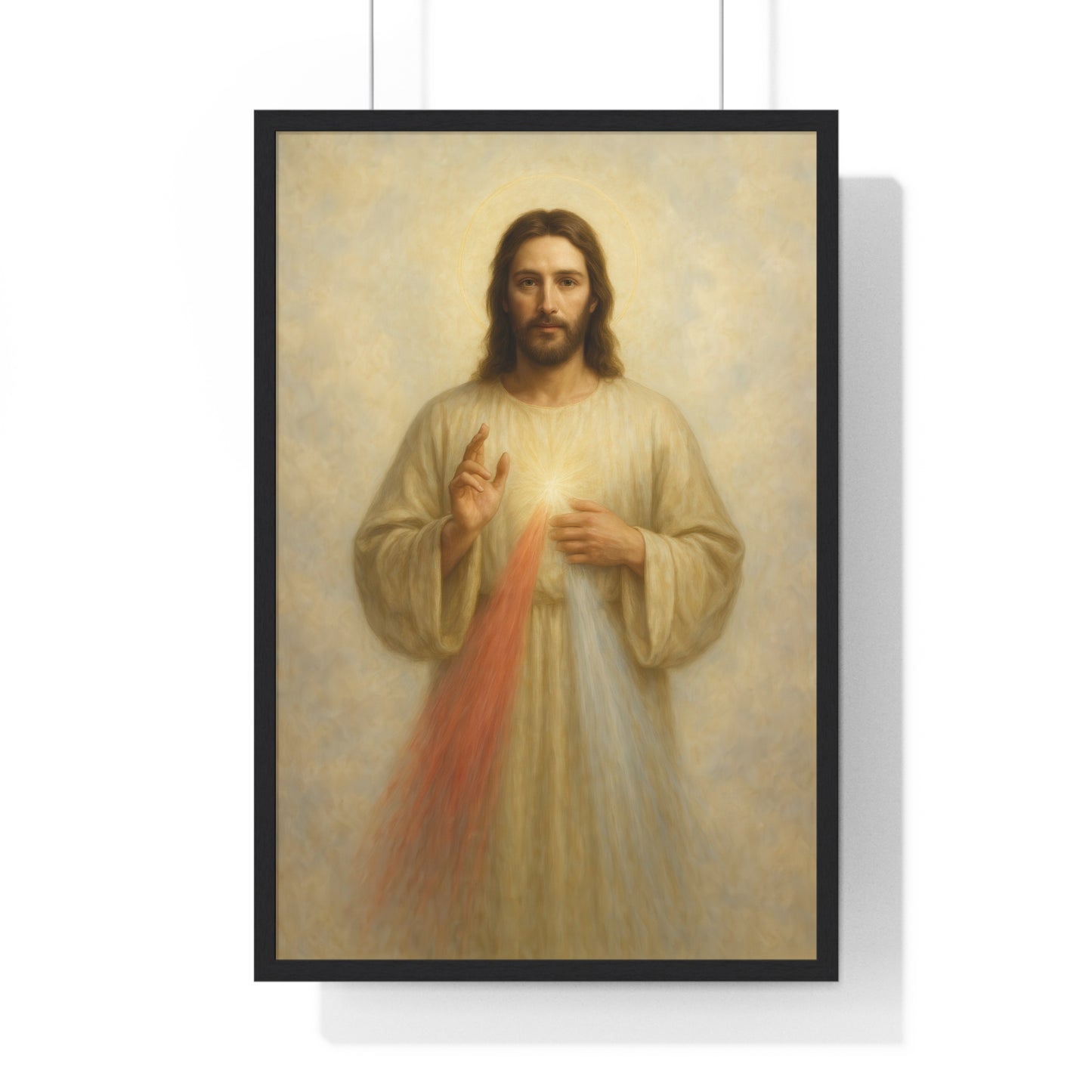Jesus Divine Mercy, Vertical Framed Poster, Religious Art, Home Decor, Faith Gift, Spiritual Wall Art, Baptism or Confirmation