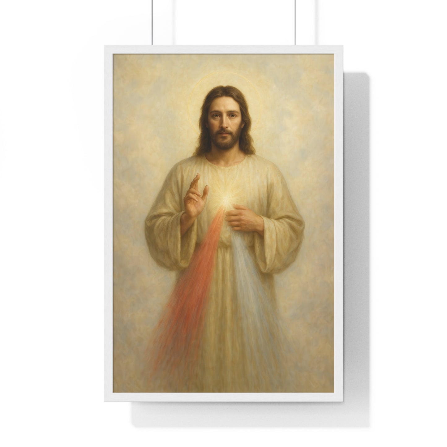Jesus Divine Mercy, Vertical Framed Poster, Religious Art, Home Decor, Faith Gift, Spiritual Wall Art, Baptism or Confirmation