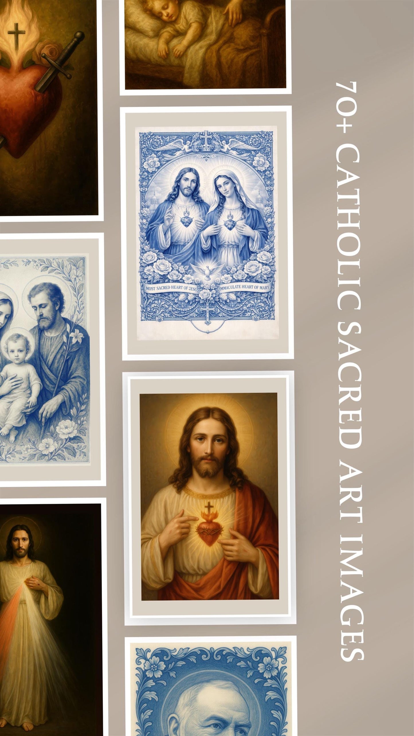 Catholic 70+ Sacred Art Collection: Curated Christian Prints, Saints, Mary, Jesus ⬇️ Digital Download