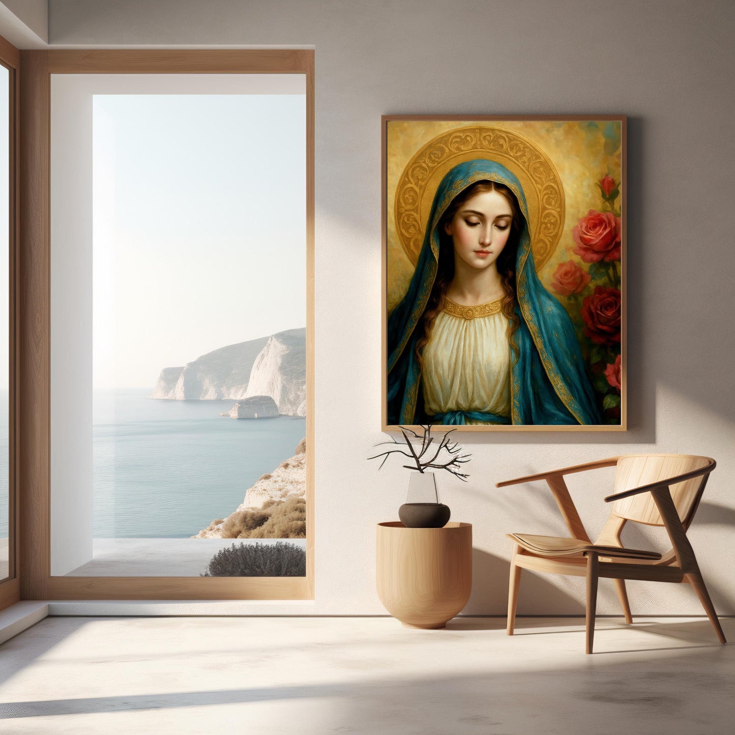 Virgin Mary Digital Print: Catholic Christian Wall Art, Spiritual Christian Decor, Holiday, Confirmation, Birthday Gift ⬇️ Digital Download