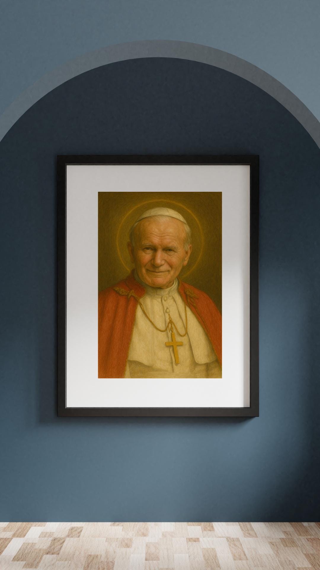 Pope John Paul Portrait: Catholic Pope Saint John Paul 2, Home Christian Wall Art Decor, Faith Gift ⬇️ Digital Download