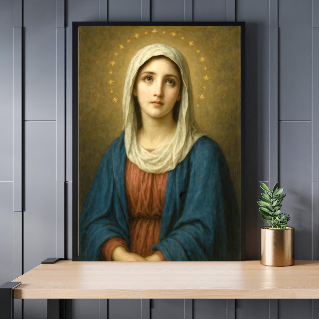Virgin Mary Printable Portrait: Catholic Home Decor, Christian Wall Art ⬇️ Digital Download