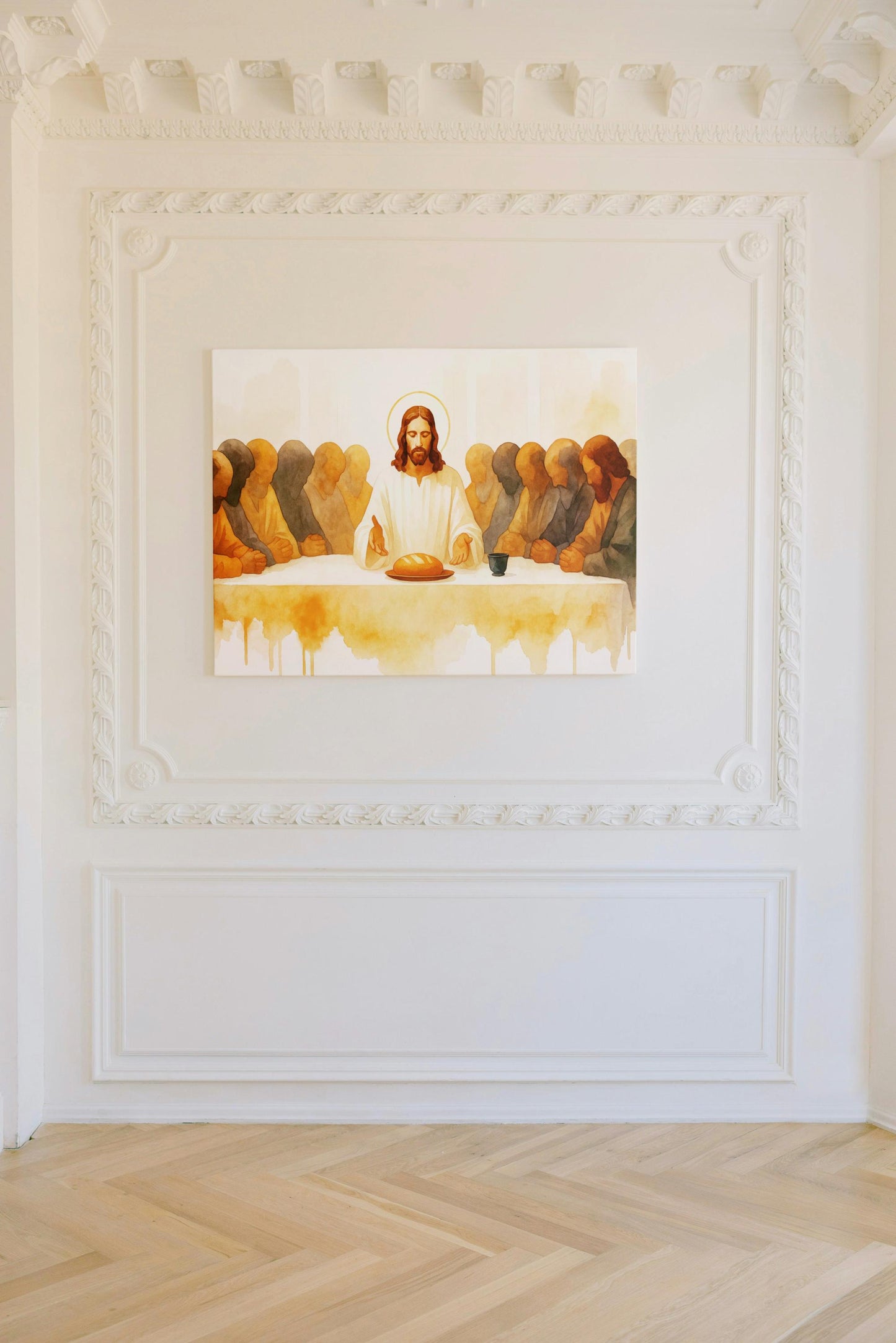Last Supper Downloadable Print: Religious Christian Watercolour style Catholic Wall Art, Easter Home Decor Gift  (Digital Download)