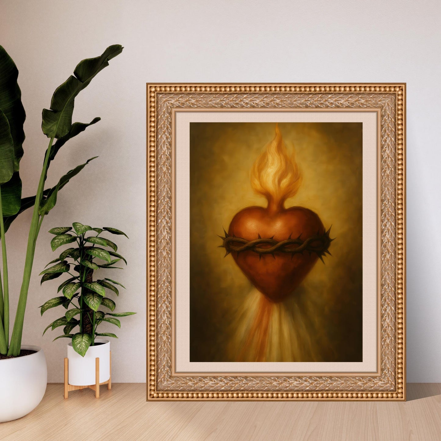 Sacred Heart of Jesus Print: Catholic Divine Mercy Rays Christian Wall Art ⬇️ Digital Download