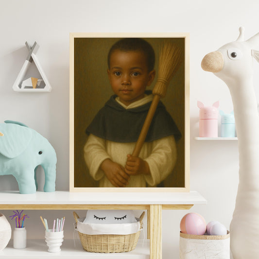 Saint Martin Art Print: Baby Saint Martin de Porres Catholic Nursery Art, Baptism, Baby Shower Gift ⬇️ Digital Download