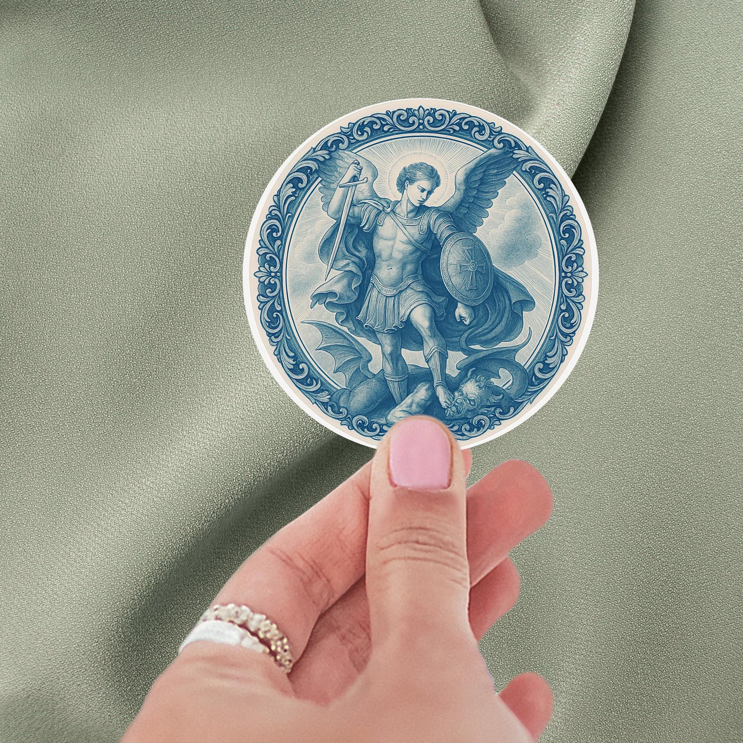 Archangel St Michael Sticker: Religious Protection Decal