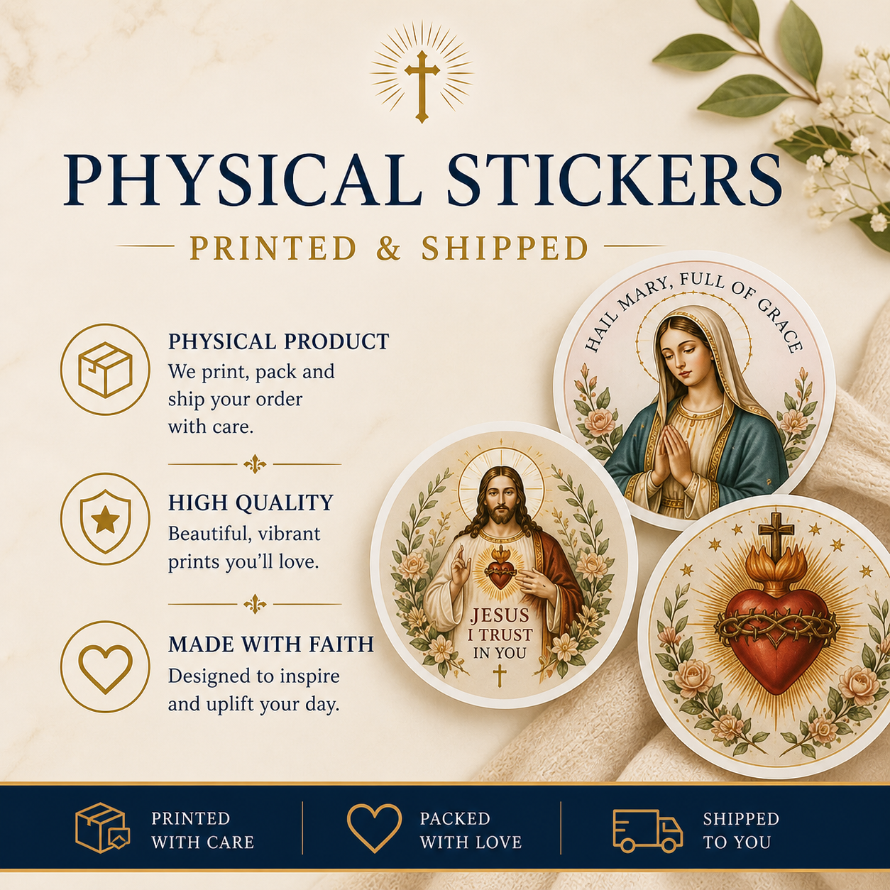 Divine Mercy Jesus Kiss-Cut Sticker | Jesus I Trust In You