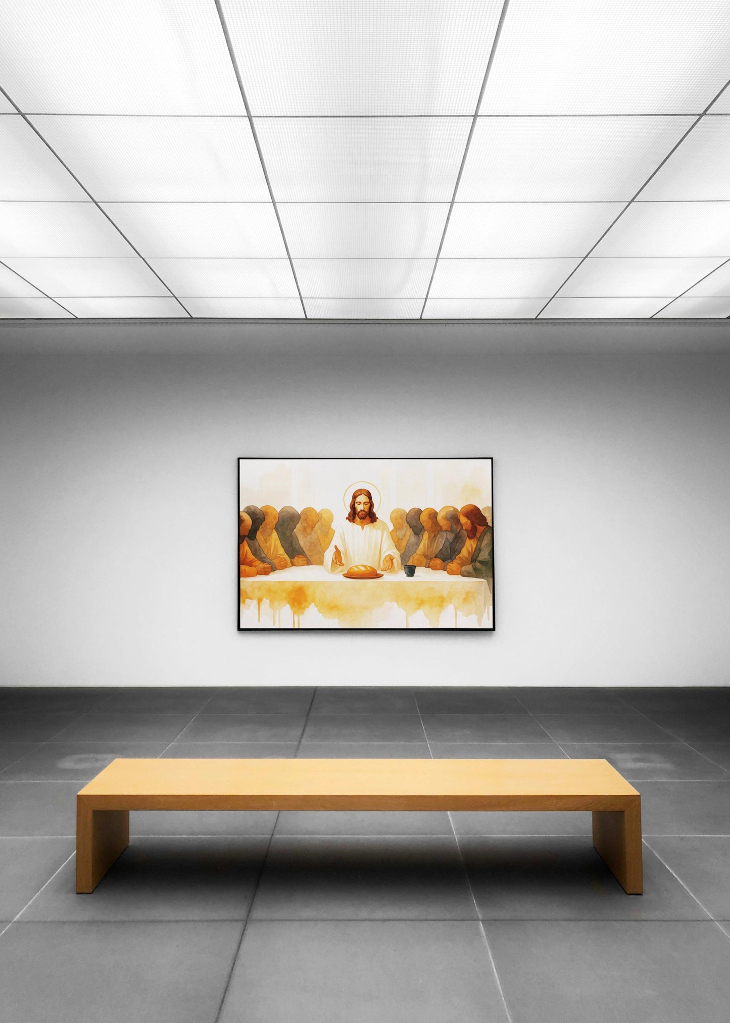 Last Supper Downloadable Print: Religious Christian Watercolour style Catholic Wall Art, Easter Home Decor Gift  (Digital Download)