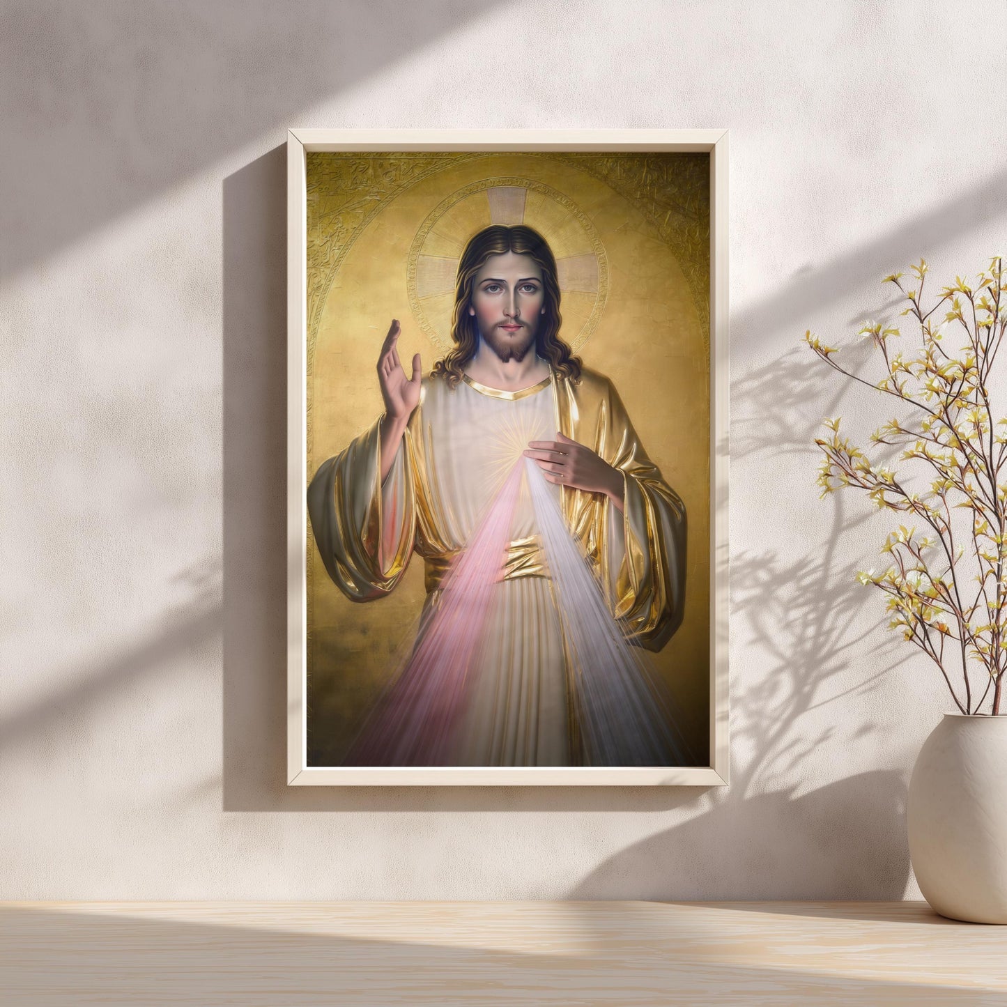 Divine Mercy Jesus Art: Catholic Sacred Heart Icon, Christian Wall Decor ⬇️ Digital Download