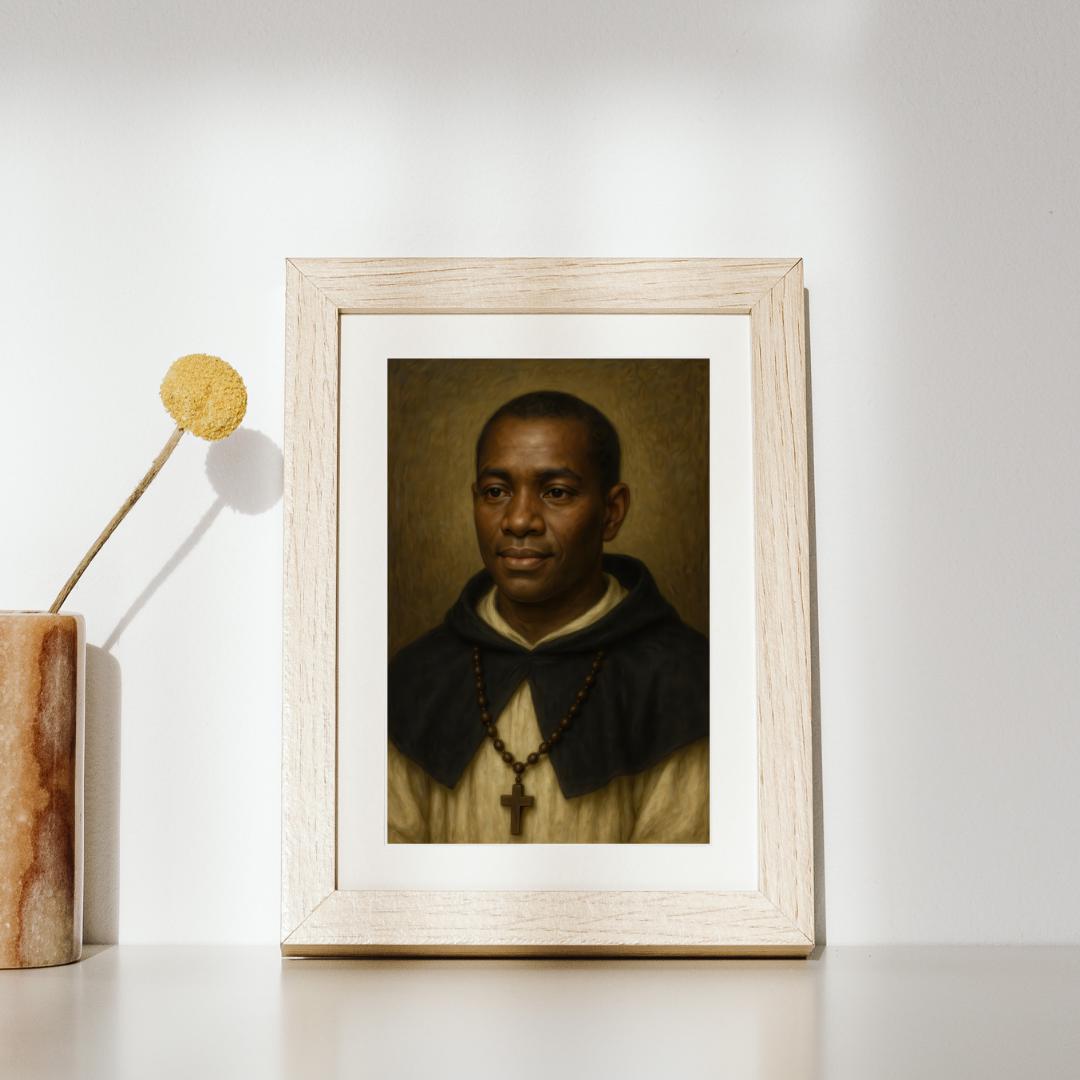 Saint Martin de Porres Portrait: Catholic Christian Wall Art, Dominican Brother ⬇️ Digital Download