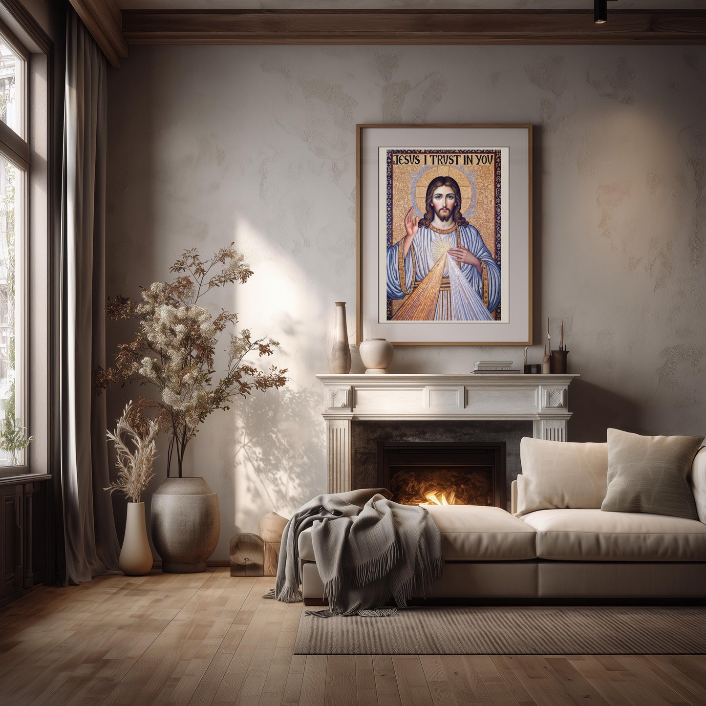 Divine Mercy Jesus Icon Print: Byzantine Catholic Wall Art ⬇️ Digital Download