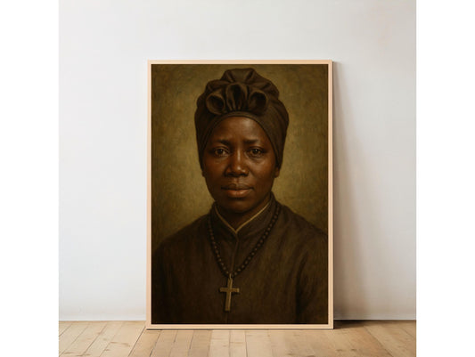Saint Bakhita Portrait: Catholic Christian Wall Art, Christian Home Decor ⬇️ Digital Download