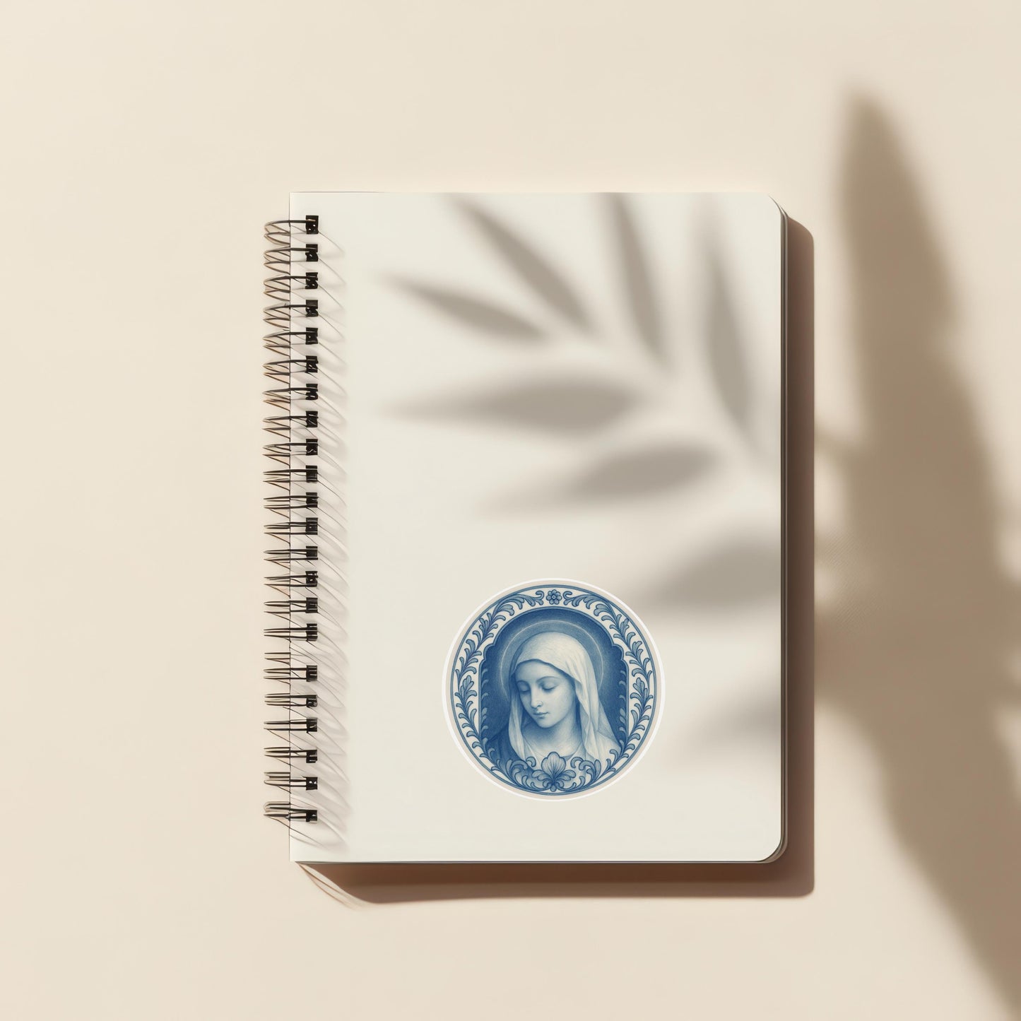 Virgin Mary Sticker: Religious Chinoiserie Decal, Laptop/Journal Decoration