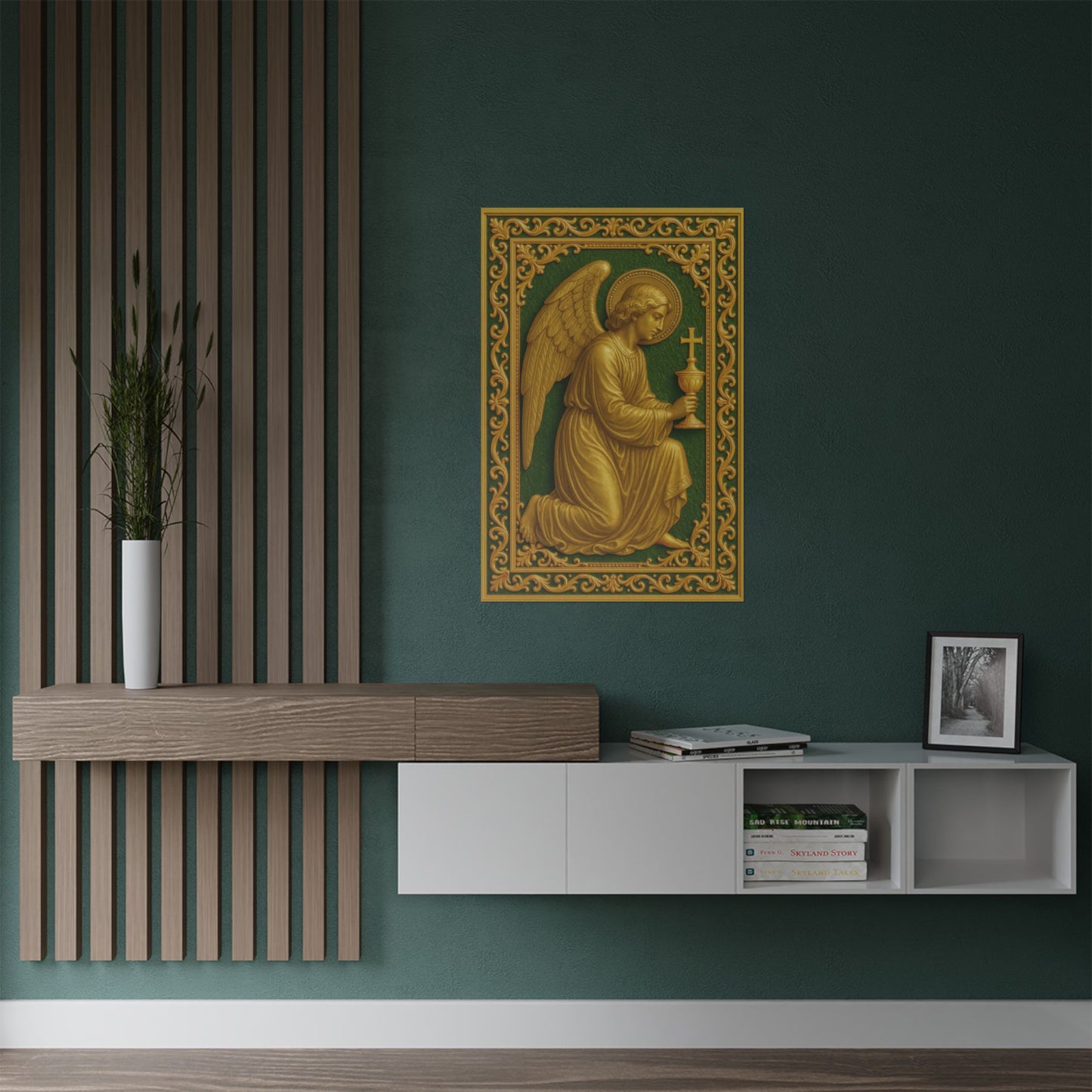 Guardian Angel Tabernacle, Religious Art Poster Print, Spiritual Wall Decor, Christian Faith, Inspirational, Home Wall Hanging