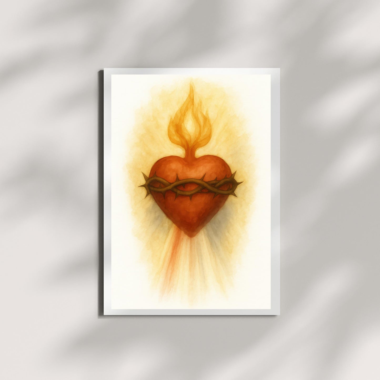 Sacred Heart of Jesus Watercolor Print: Catholic Christian Wall Art Home Decor ⬇️ Digital Download