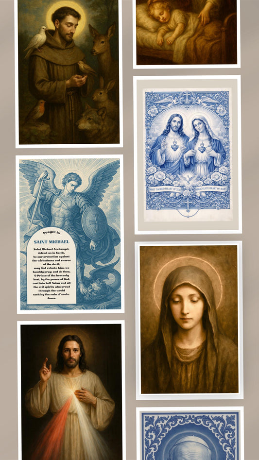 Catholic 70+ Sacred Art Collection: Curated Christian Prints, Saints, Mary, Jesus ⬇️ Digital Download