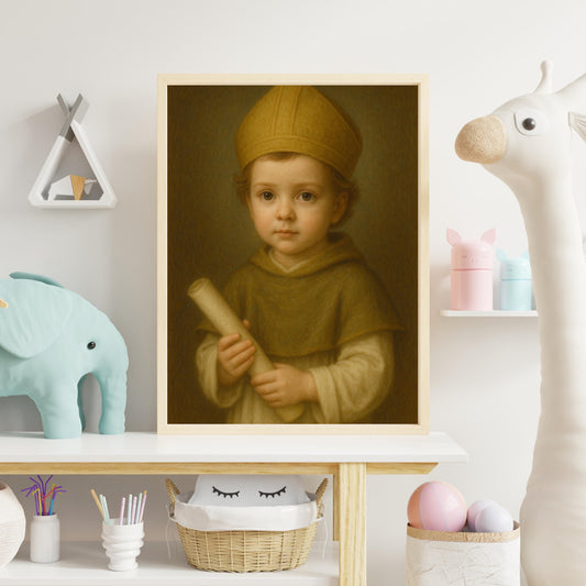 Saint Augustine Art Print: Baby Saint Augustine Catholic Nursery Decor, Baptism, Baby Shower Faith Gift ⬇️ Digital Download