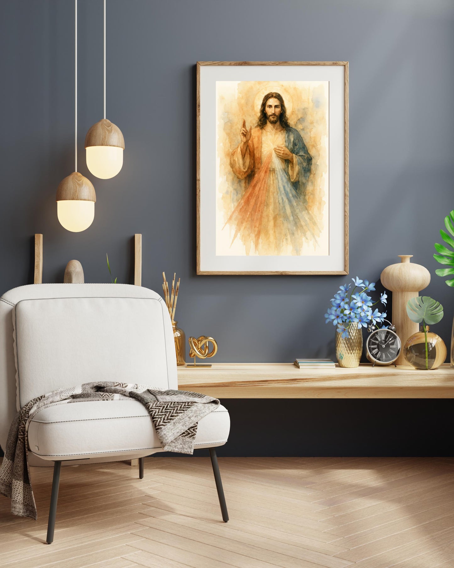 Divine Mercy Jesus Print: Watercolor Art, Catholic Christian Home Decor ⬇️ Digital Download