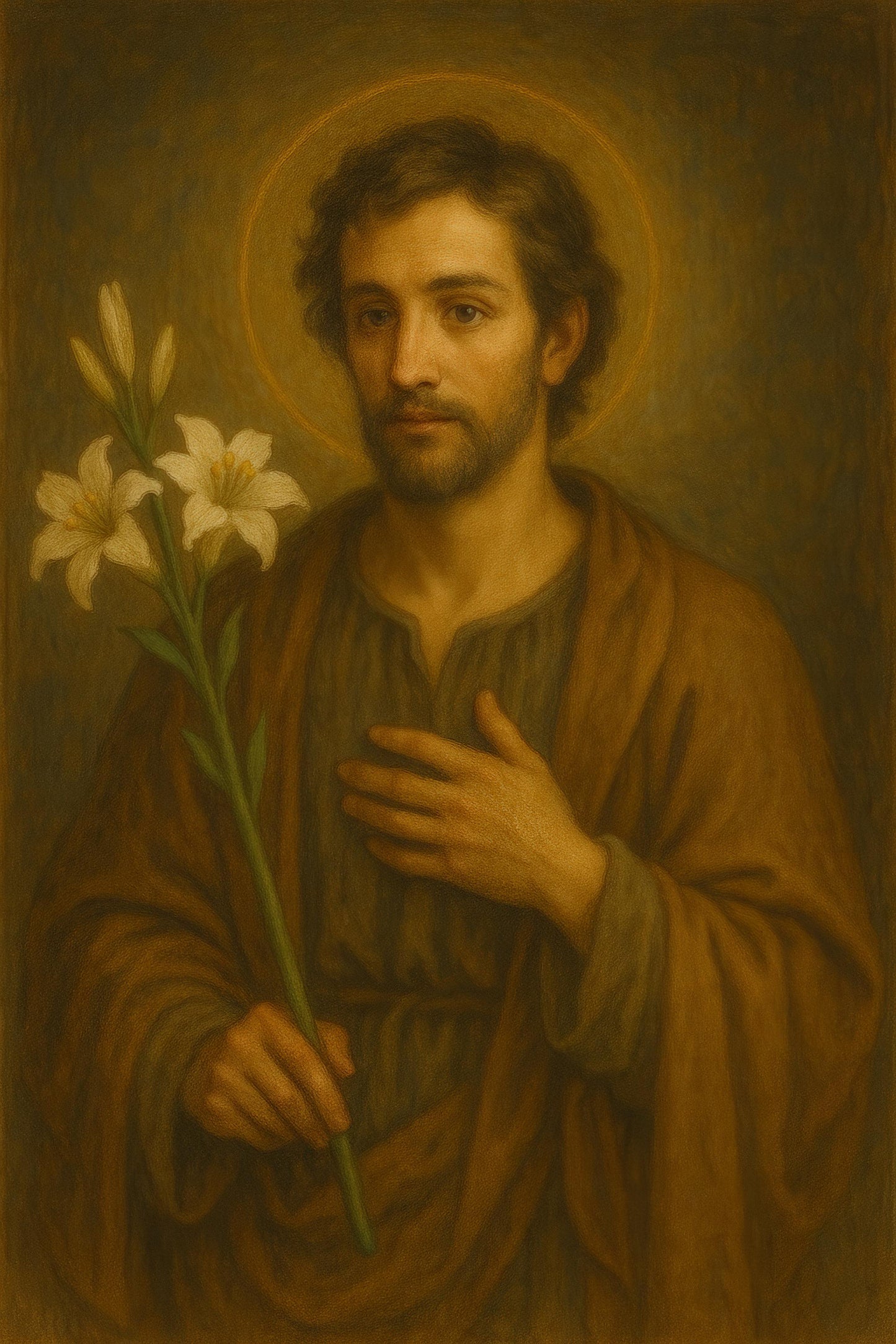 Saint Joseph Printable Portrait: Christian Wall Art Home Decor ⬇️ Digital Download