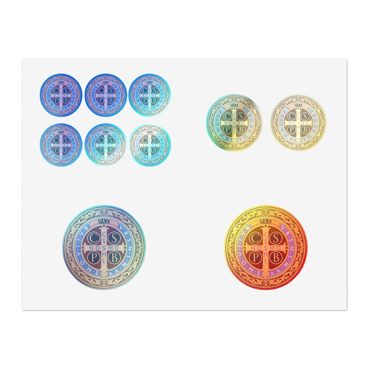 Saint Benedict Medal Sticker Sheet | 10 Religious Catholic Medal Stickers