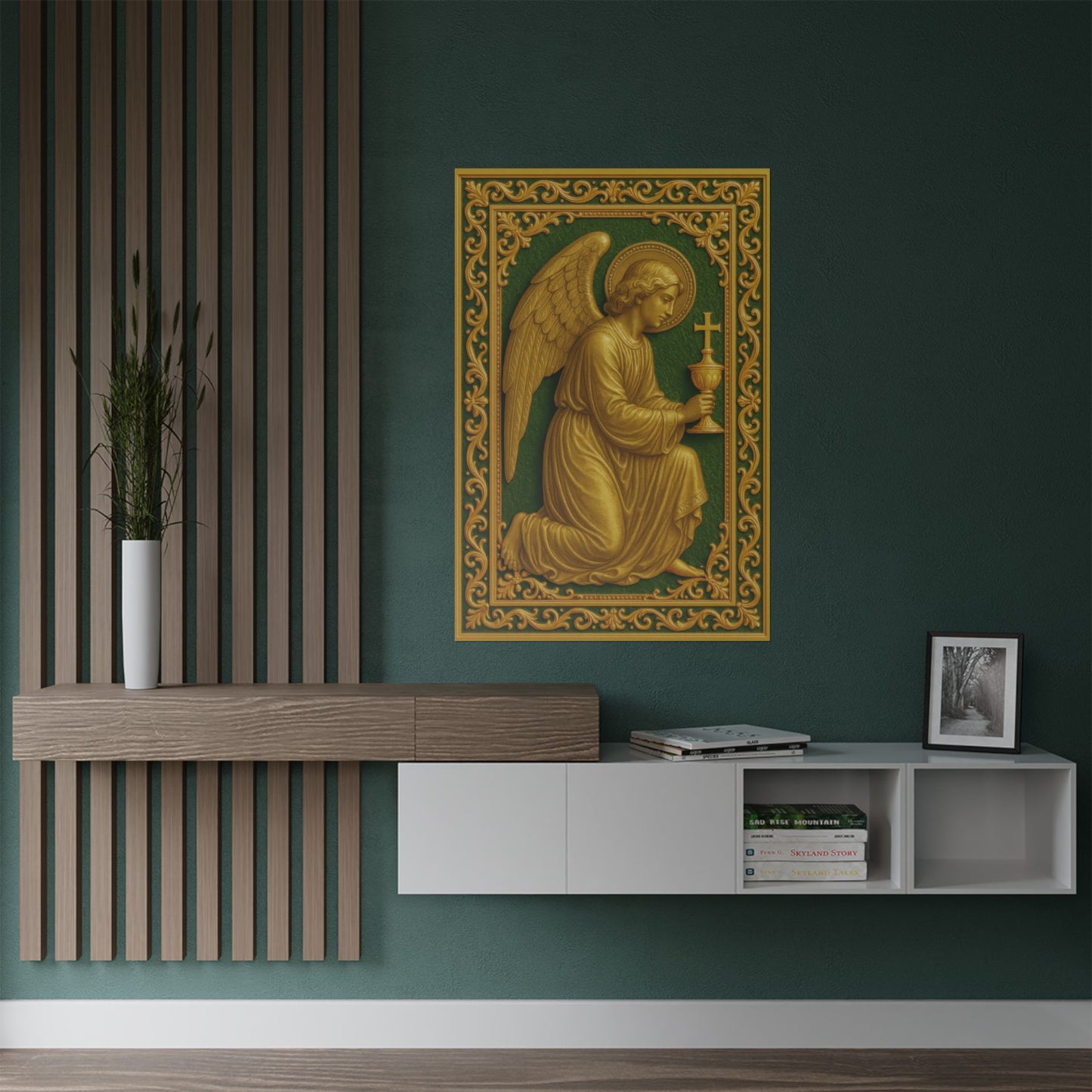 Guardian Angel Tabernacle, Religious Art Poster Print, Spiritual Wall Decor, Christian Faith, Inspirational, Home Wall Hanging