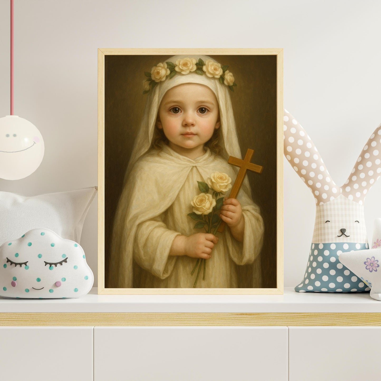 Saint Catherine Art Print: Baby Saint Catherine of Siena Catholic Nursery Decor, Baptism, Baby Shower Gift ⬇️ Digital Download
