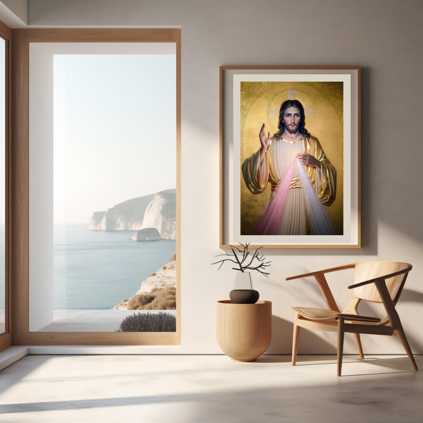 Divine Mercy Jesus Art: Catholic Sacred Heart Icon, Christian Wall Decor ⬇️ Digital Download