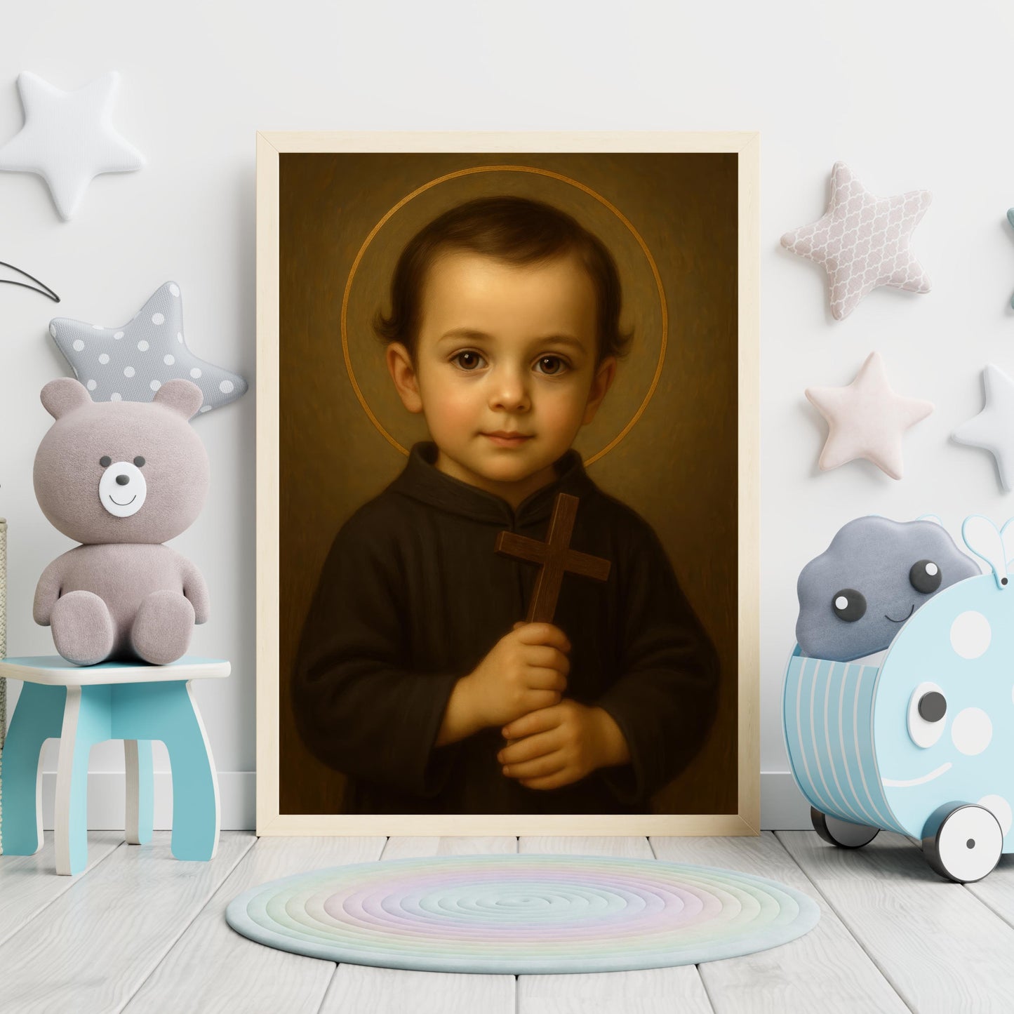 Saint John Art Print: Baby Saint John of the Cross Catholic Nursery Art, Baptism, Baby Shower Gift ⬇️ Digital Download