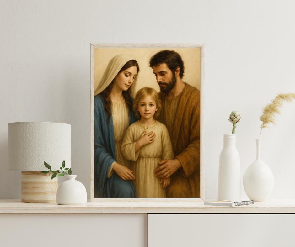Holy Family Art Print: Catholic Christian Wall Art Home Decor ⬇️ Digital Download
