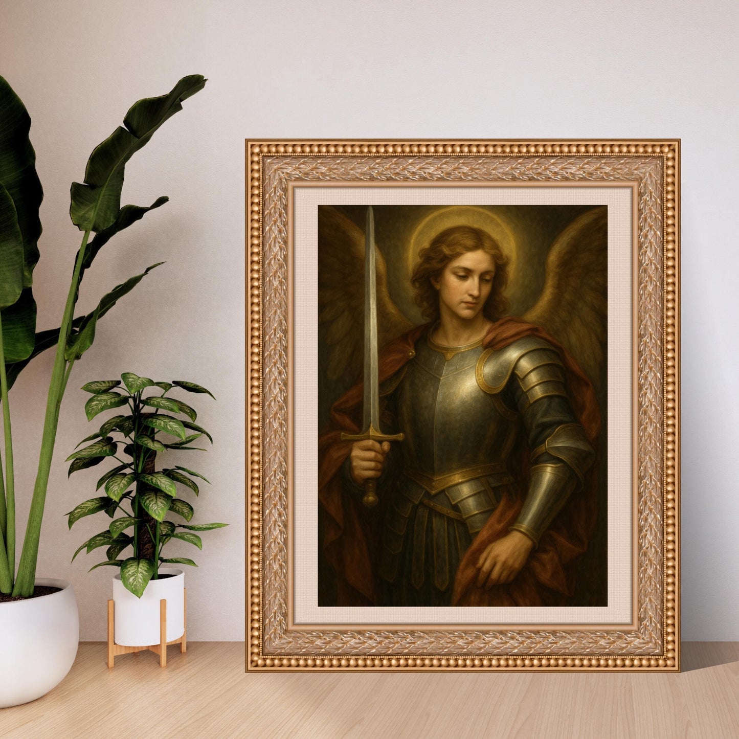 Archangel Michael Renaissance Portrait: Christian Home Decor ⬇️ Digital Download