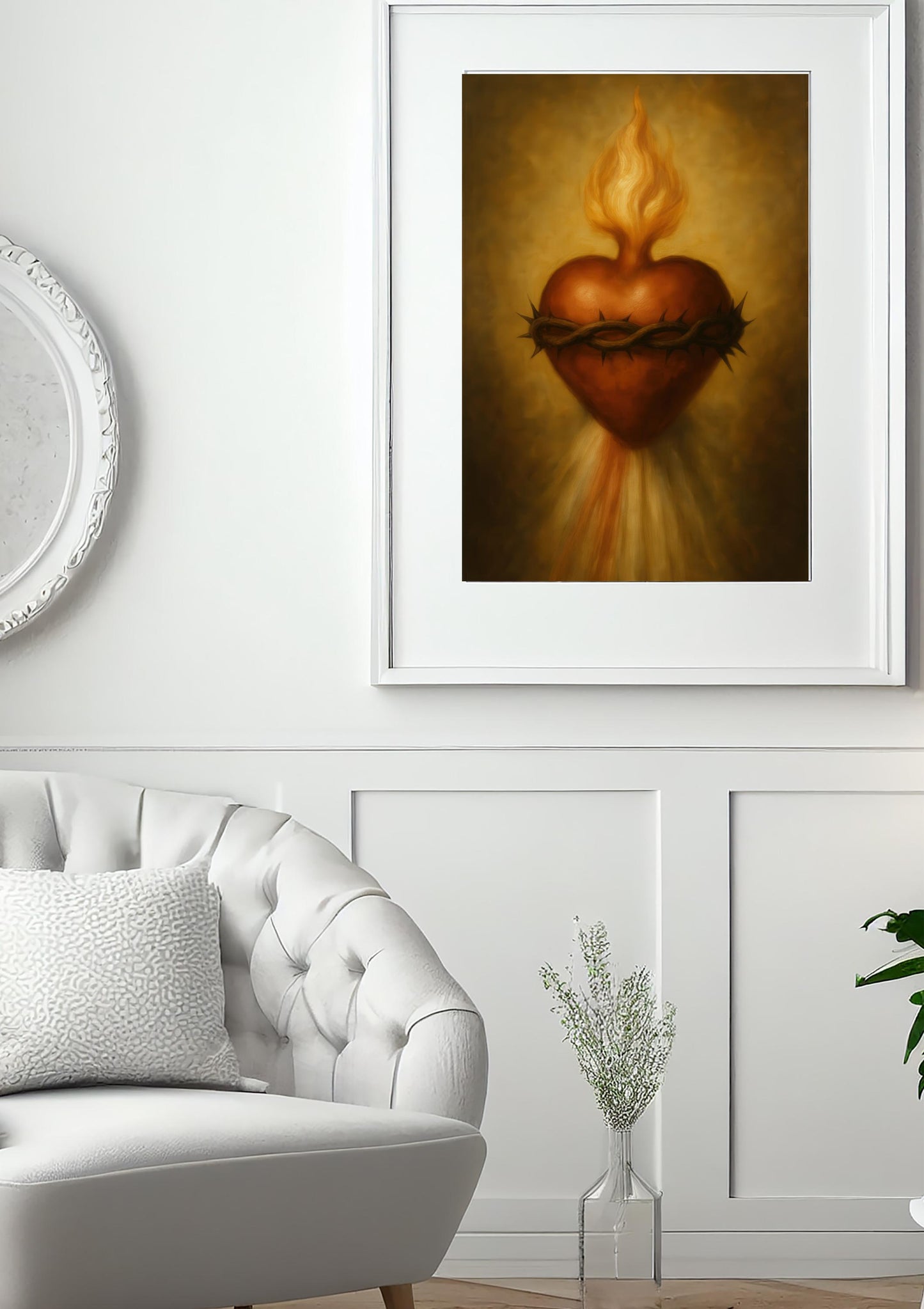 Sacred Heart of Jesus Print: Catholic Divine Mercy Rays Christian Wall Art ⬇️ Digital Download
