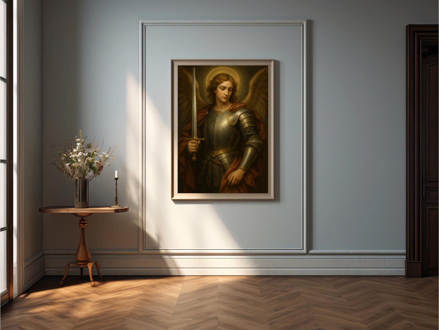 Archangel Michael Renaissance Portrait: Christian Home Decor ⬇️ Digital Download