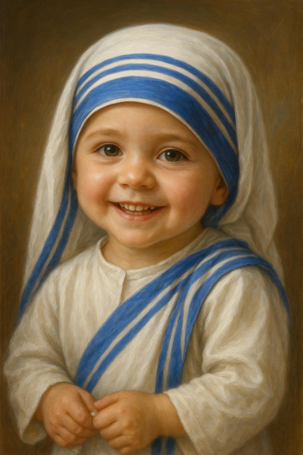 Saint Teresa Art Print: Baby Saint Teresa of Calcutta Catholic Nursery Art, Baptism, Baby Shower Gift ⬇️ Digital Download