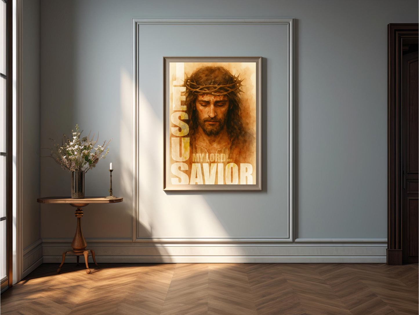 Jesus Christ Art Print: Modern Christian Home Decor, Sacred Faith Gift, Inspirational Quotes Poster ⬇️ Digital Download
