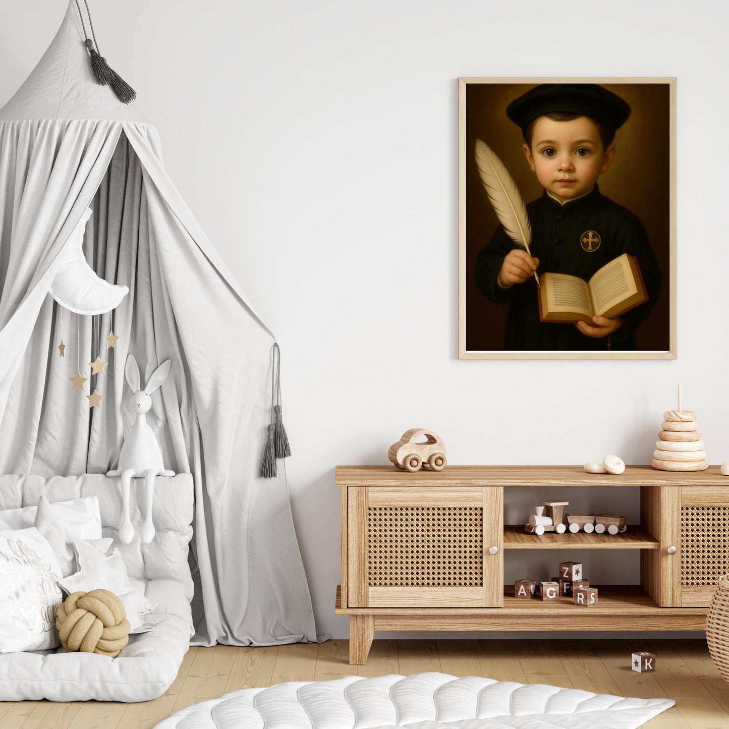 Saint Ignatius Art Print: Baby Saint Ignatius of Loyola Catholic Nursery Decor, Baptism, Baby Shower Faith Gift ⬇️ Digital Download