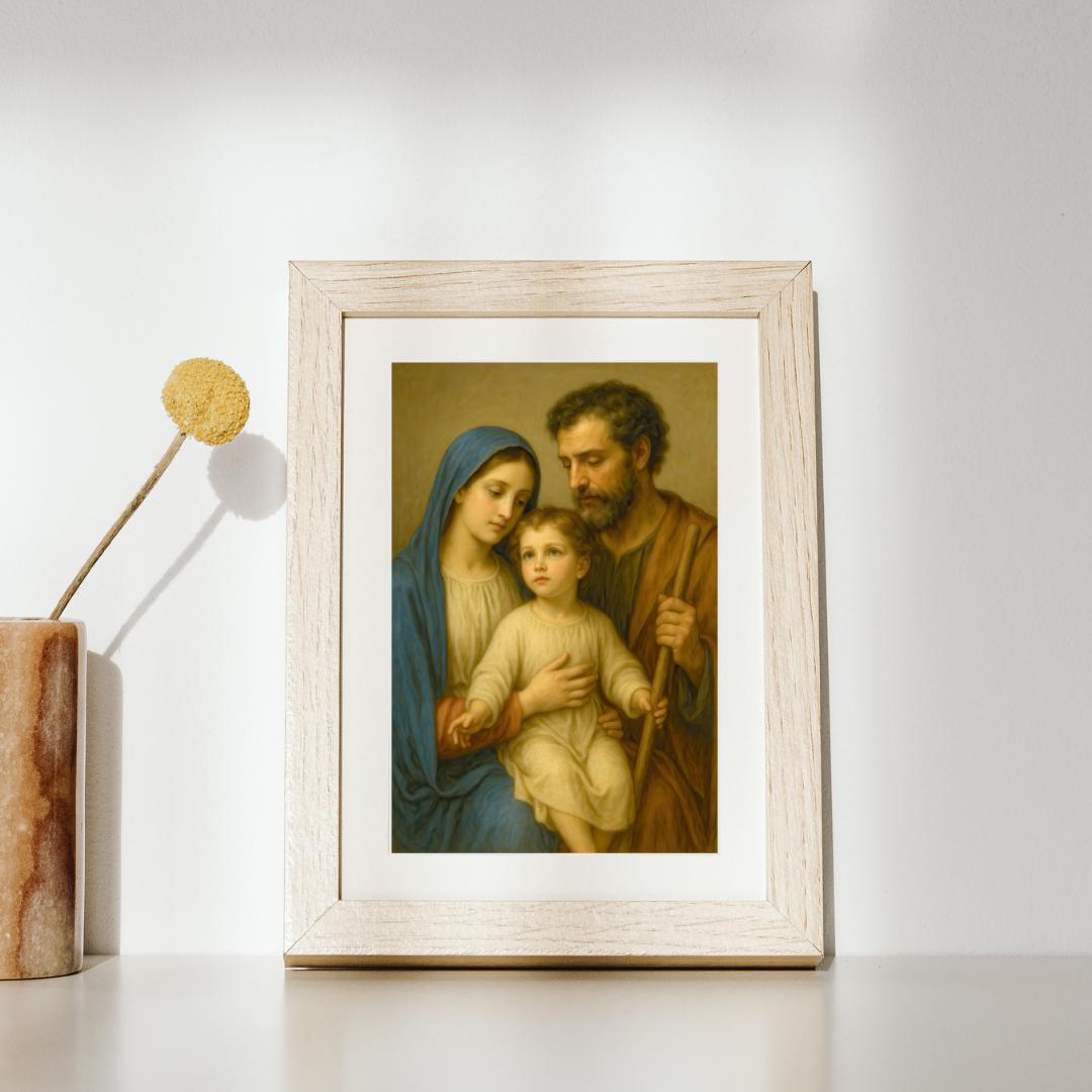 Holy Family Art Print: Catholic Home Decor Christian Wall Art ⬇️ Digital Download