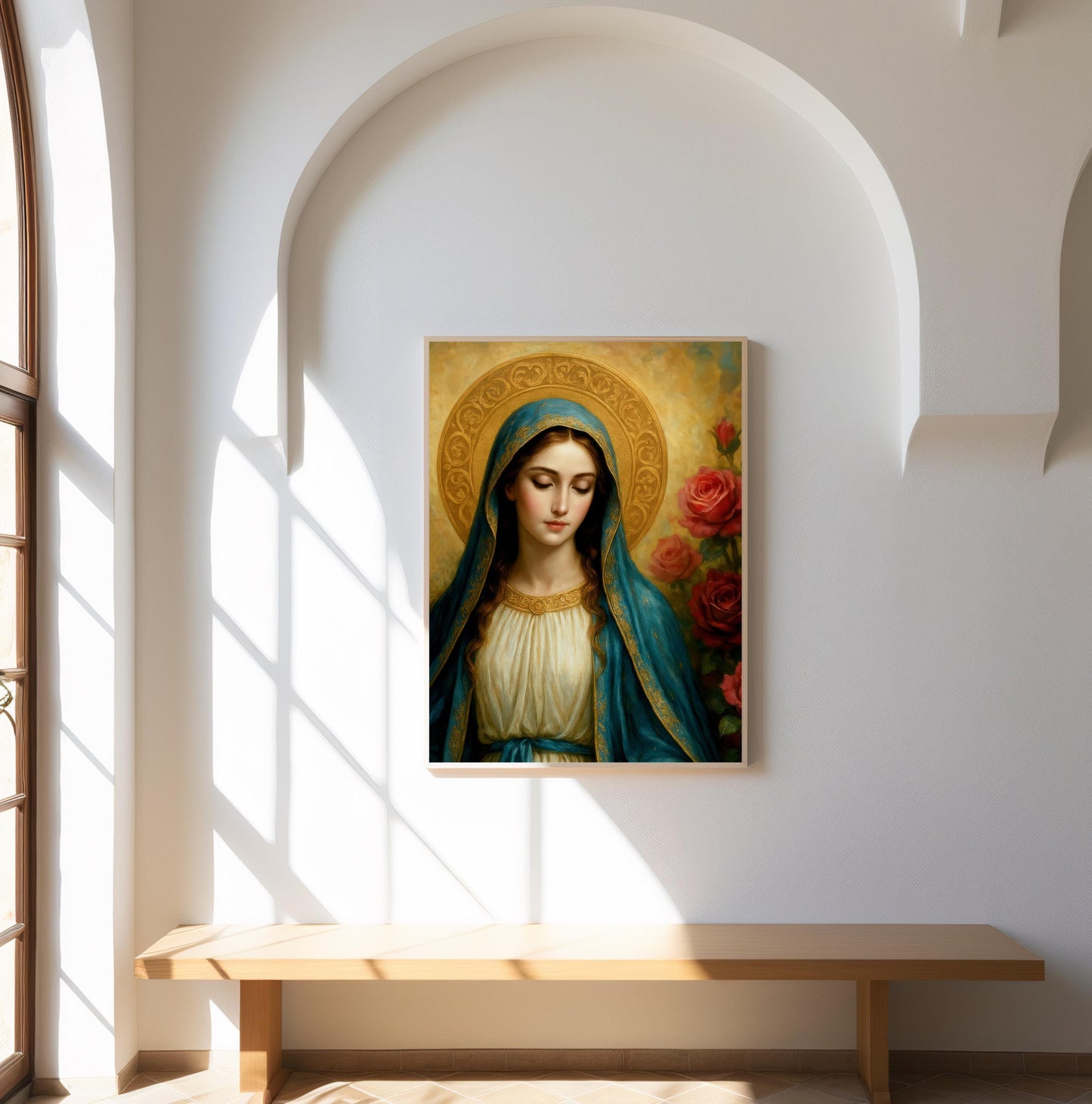 Virgin Mary Digital Print: Catholic Christian Wall Art, Spiritual Christian Decor, Holiday, Confirmation, Birthday Gift ⬇️ Digital Download
