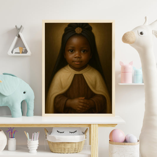 Saint Bakhita Art Print: Baby Saint Josephine Bakhita Catholic Nursery Decor, Baptism, Baby Shower Gift ⬇️ Digital Download