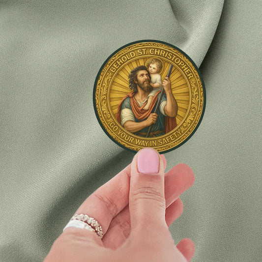 St Christopher Travel Protection Sticker: Religious Car/Laptop Decal