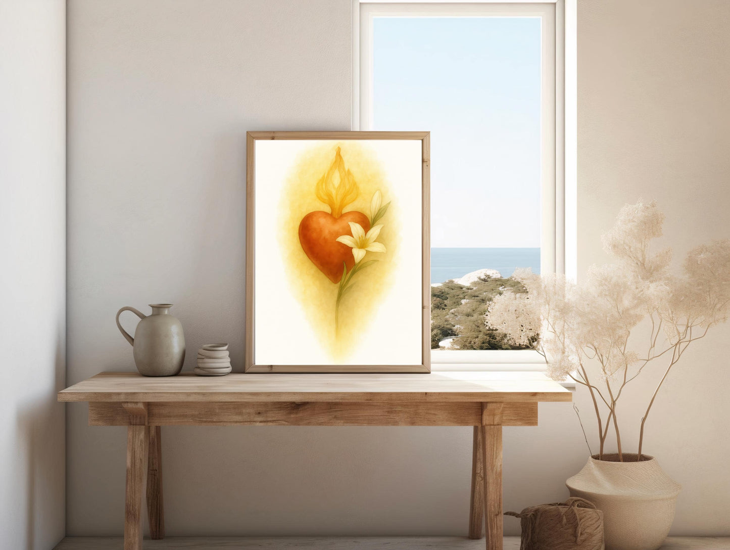 Immaculate Hearts Watercolor Art Print Set: Jesus, Mary, Joseph, Christian Wall Art ⬇️ Digital Download