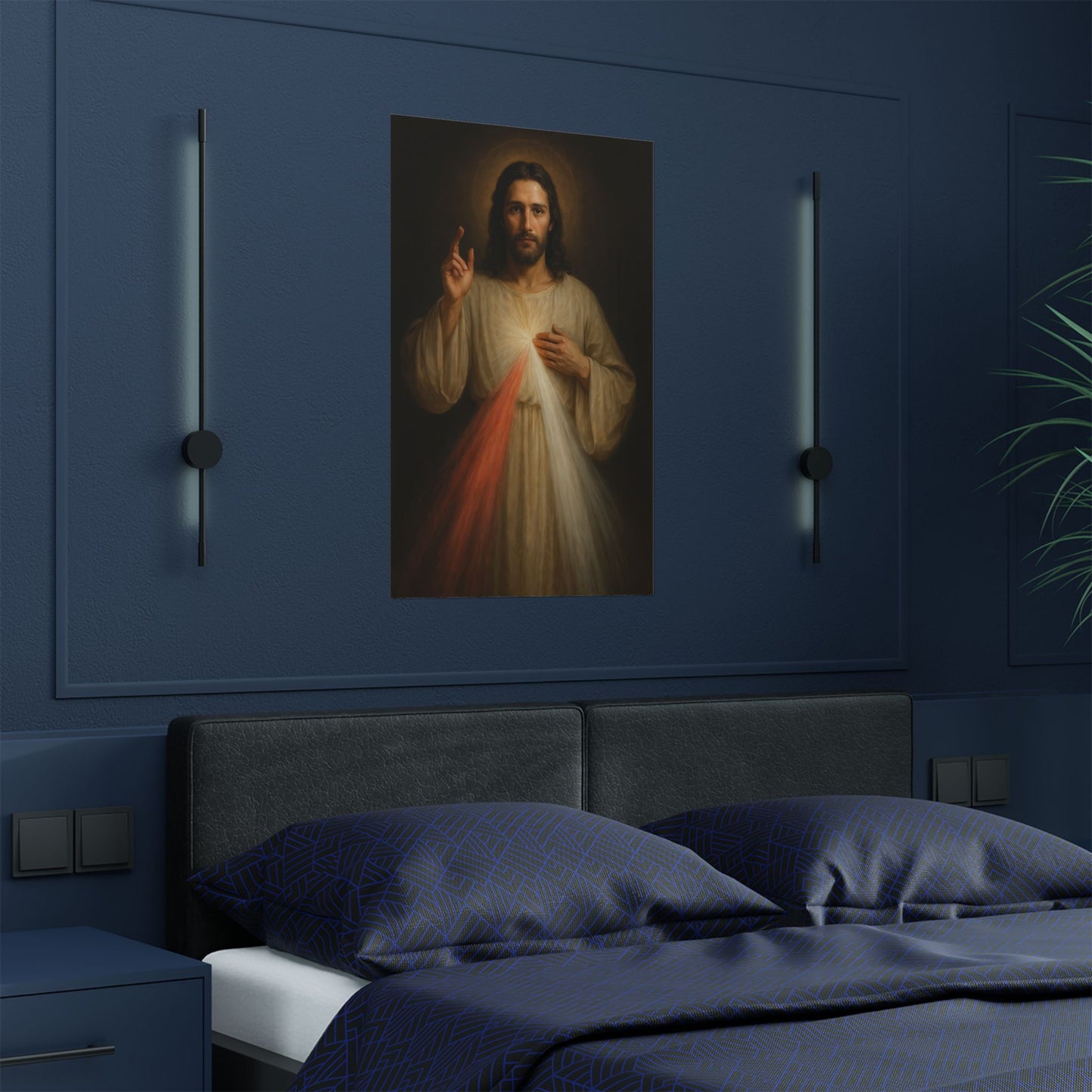 Religious Poster, Divine Mercy Jesus Christ Art Print Wall Decor, Christian Faith Gift, Holy Artwork Sign, Catholic Home Decoration,