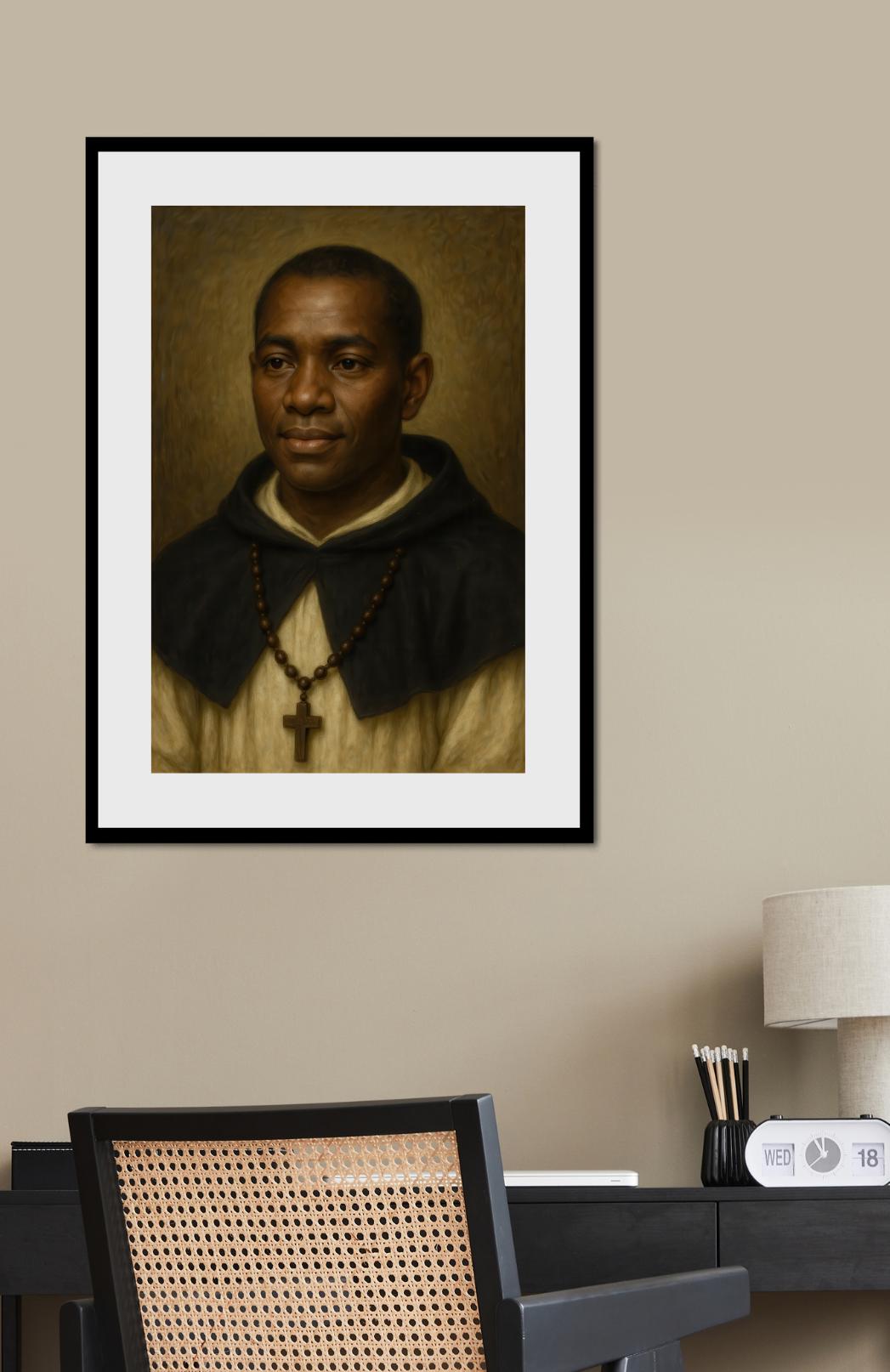 Saint Martin de Porres Portrait: Catholic Christian Wall Art, Dominican Brother ⬇️ Digital Download
