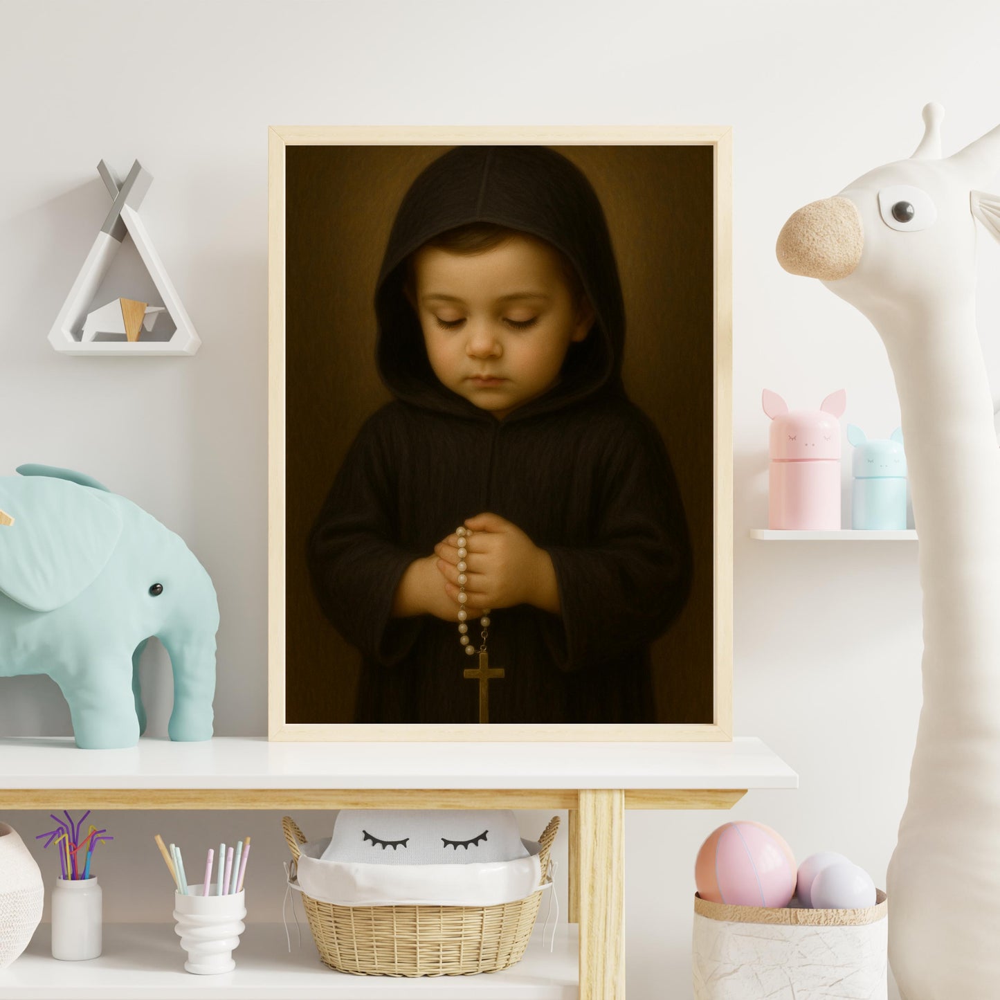 Saint Charbel Art Print: Baby Saint Charbel Catholic Nursery Decor, Baptism, Baby Shower Faith Gift ⬇️ Digital Download