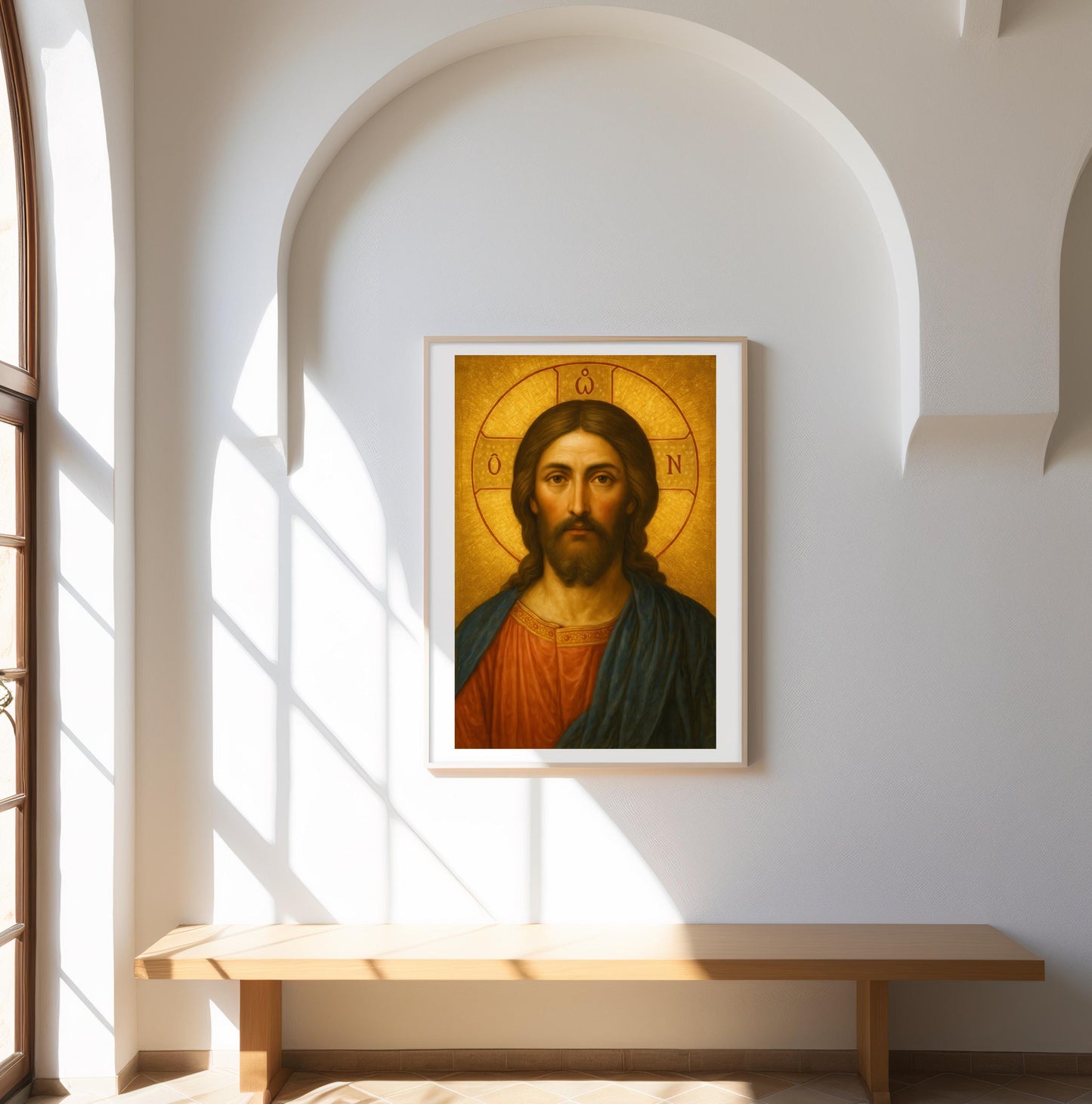 Orthodox Jesus Icon: Gold Oil Painting Style, Christian Wall Art ⬇️ Digital Download