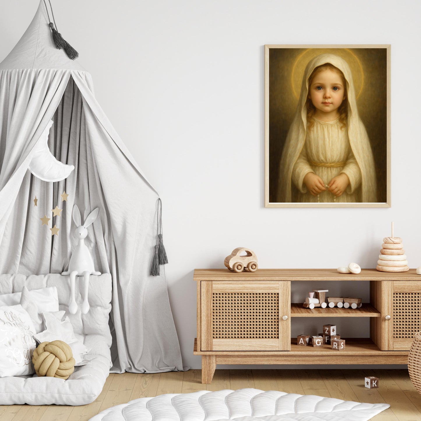 Saint Faustina Art Print: Baby Saint Faustina Catholic Nursery Decor, Divine Mercy, Baptism, Baby Shower Gift ⬇️ Digital Download
