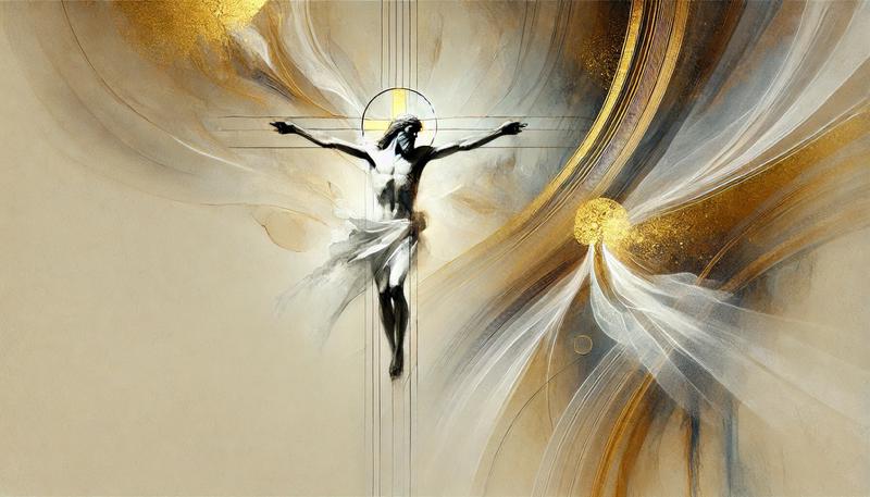 Crucified Savior Art Print: Christian Easter Wall Decor, Christian Wall Art ⬇️ Digital Download